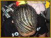 Tresses plaquées avec motif devant (derrière nattes lachées)