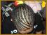 Tresses plaquées avec motif devant (derrière nattes lachées)